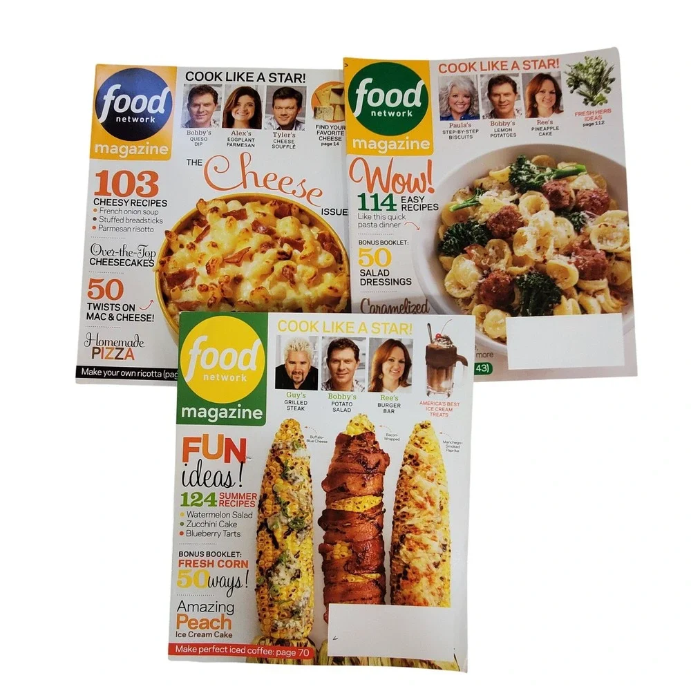 Food Network Magazine 2013 Lot of 3 March April July August Recipes Cooking Star
